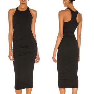 Michael Stars dress black ruched racerback small